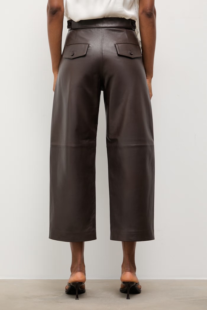 Answear.LAB pantaloni pentru femei, din piele MADELINE Unscripted Collection MADELINE maro