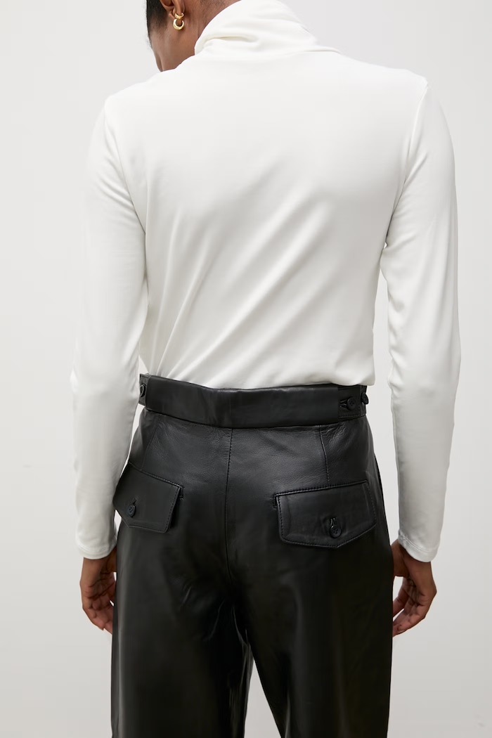 Answear.LAB pantaloni pentru femei, din piele MADELINE Unscripted Collection negru MADELINE
