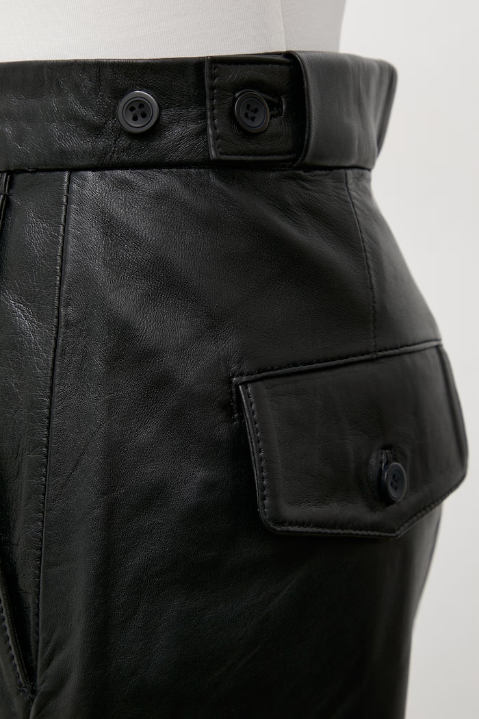 Answear.LAB pantaloni pentru femei, din piele MADELINE Unscripted Collection MADELINE negru
