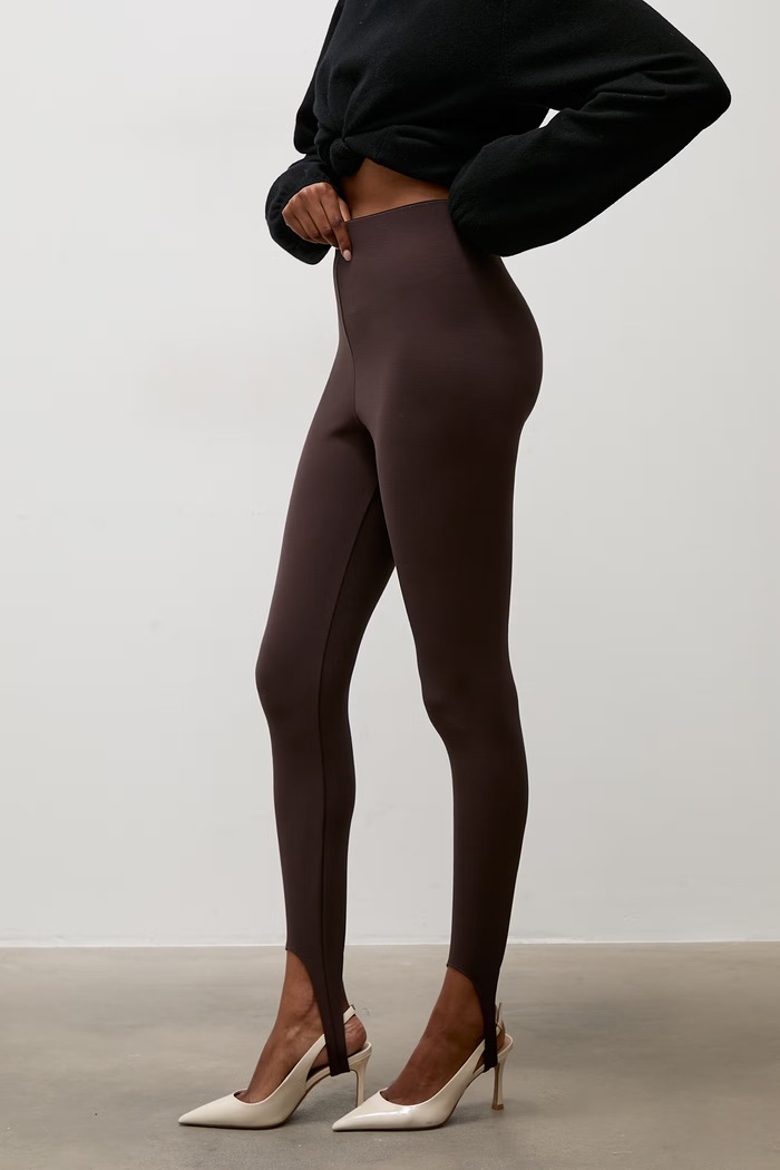 Answear.LAB legginsy damskie brązowy 876