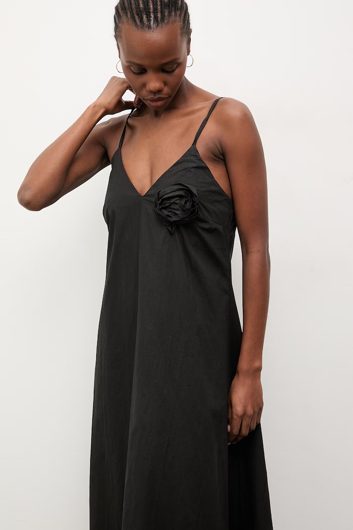 Answear.LAB rochie de vară din bumbac negru 55321.iak