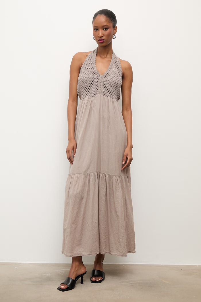 Answear.LAB babydoll šaty bavlněné 554311.iak béžová WS26