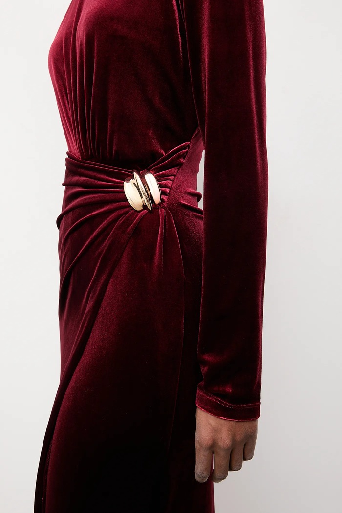 Answear.LAB rochie de catifea 58322.tok burgundia