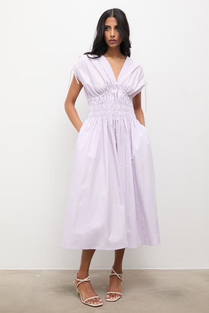 Answear.LAB rochie din bumbac midi violet ZY990.hak