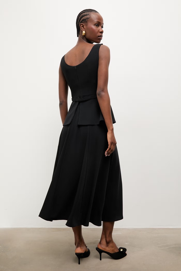 Ρούχα Answear.LAB φόρεμα με peplum EL3805 μαύρο