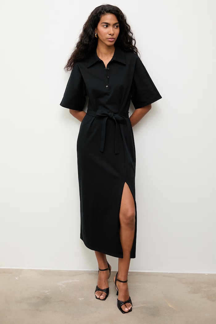 Answear.LAB rochie de bumbac TRA.SS.1.ok negru WS26