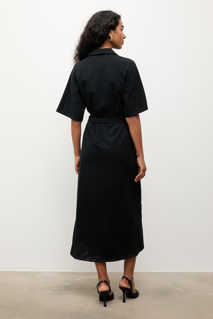 Answear.LAB rochie de bumbac negru TRA.SS.1.ok