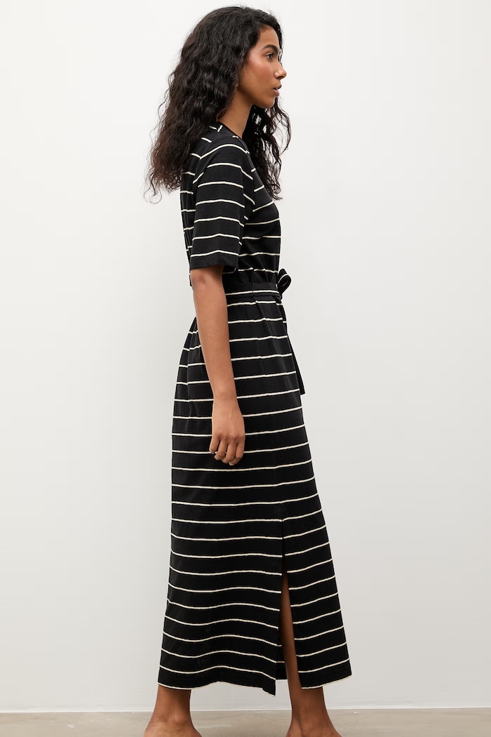 Answear.LAB rochie de vară cu amestec de in TRA.SS.3.ok bleumarin WS26