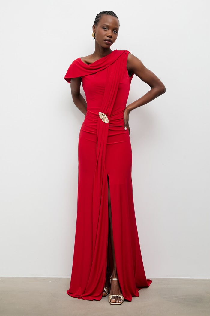 Answear.LAB rochie drapată 58506.tok rosu WS26