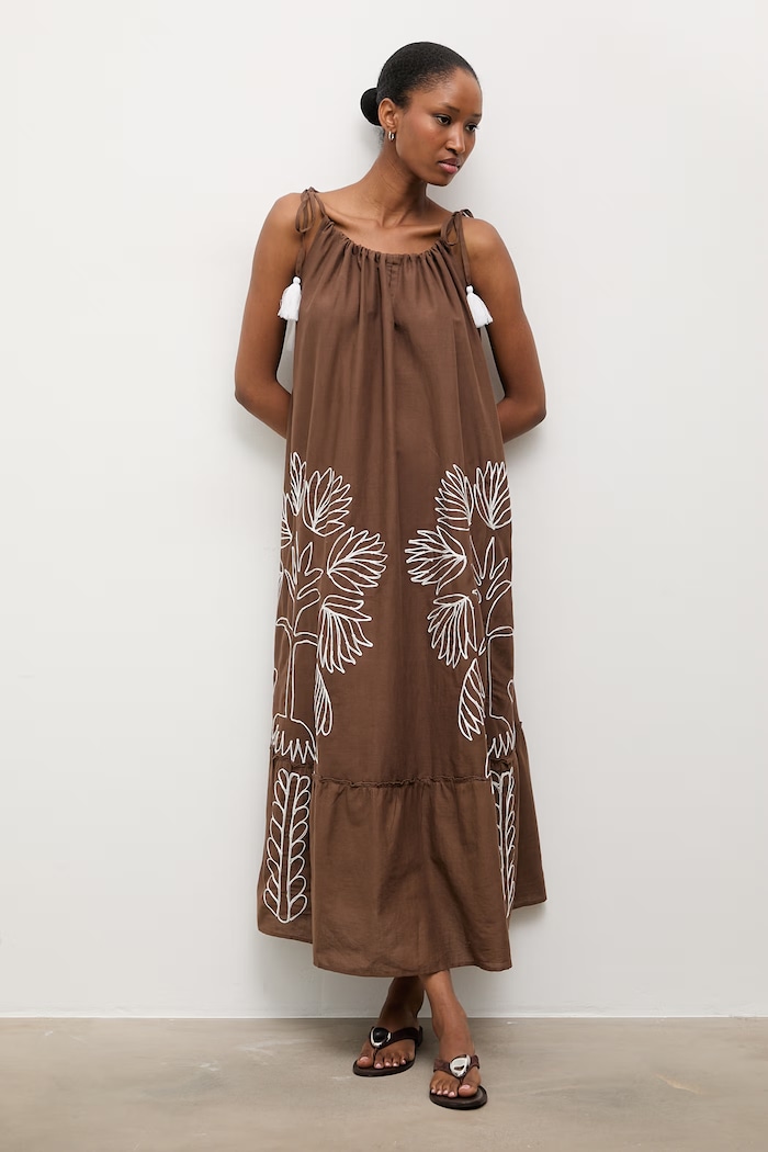 Answear.LAB rochie de vară din bumbac V/33476 maro WS26
