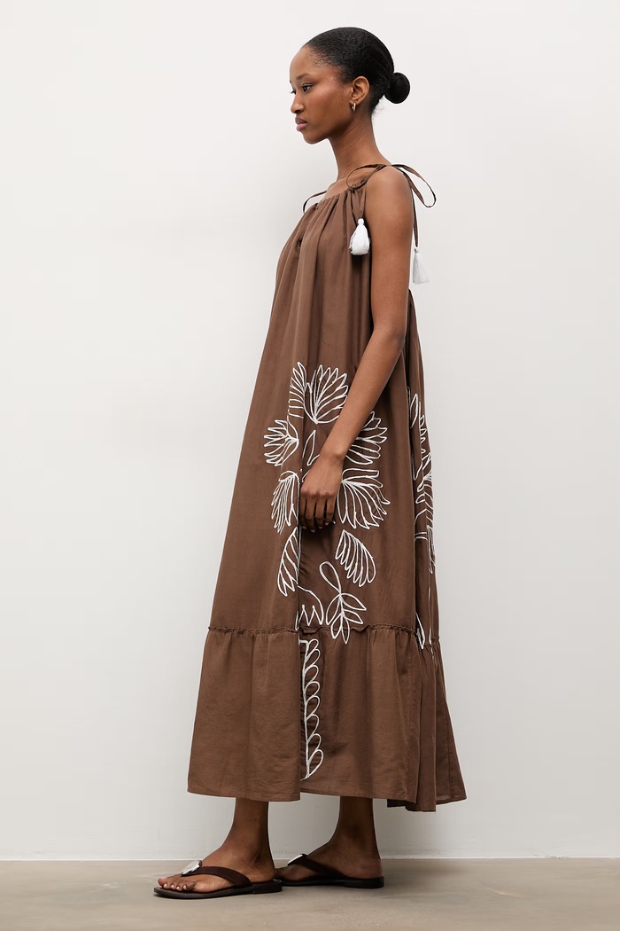 Answear.LAB rochie de vară din bumbac maro V/33476