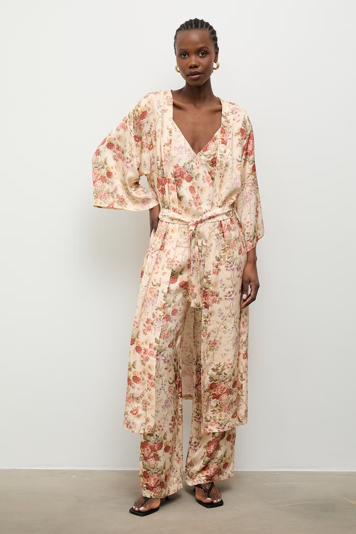 Answear.LAB sukienka kimono z wiskozy 95072.iak beżowy WS26
