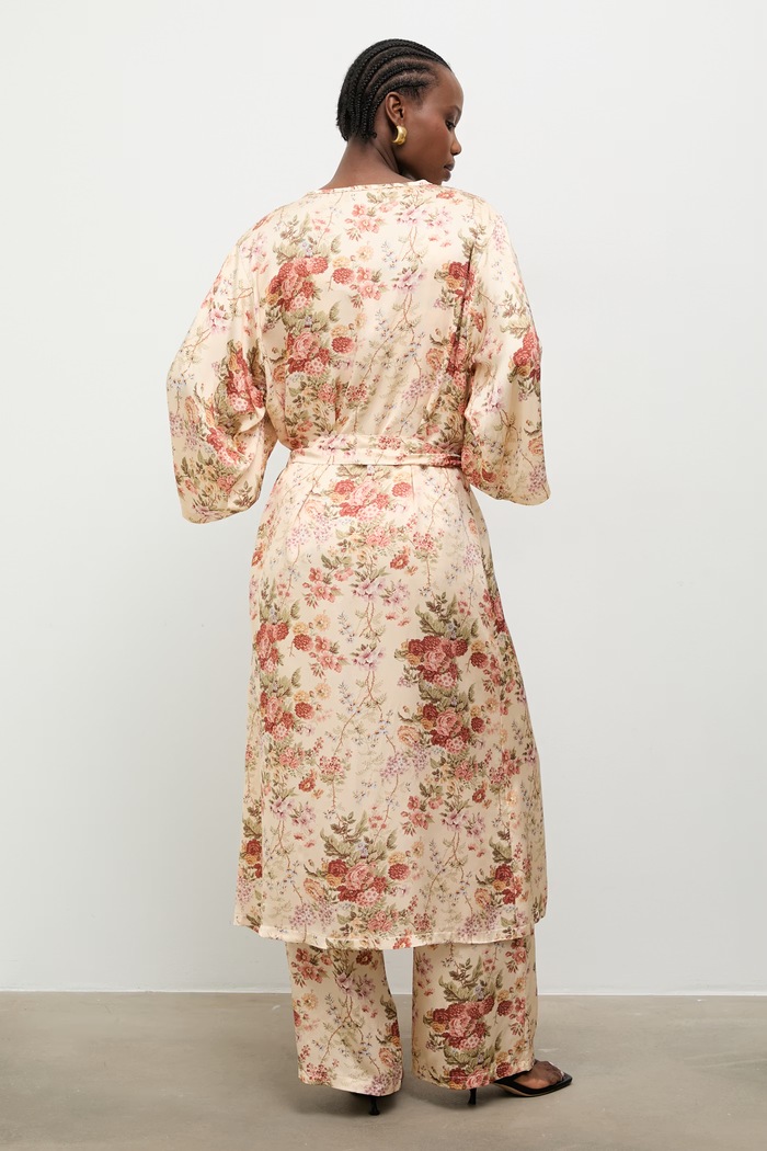 Odzież Answear.LAB sukienka kimono z wiskozy 95072.iak beżowy