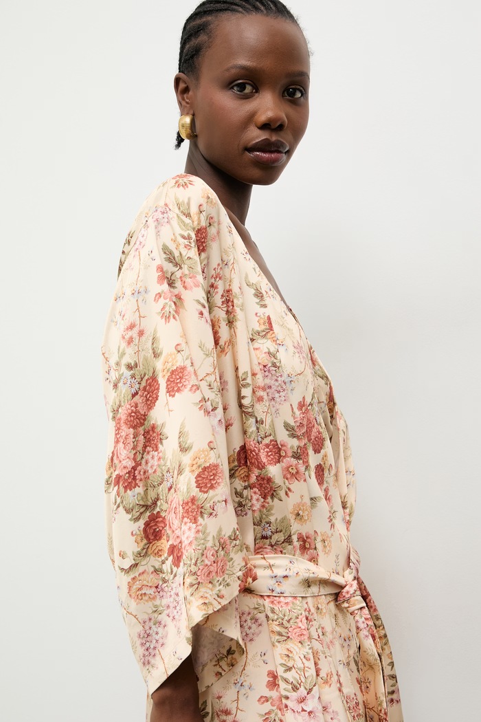Answear.LAB sukienka kimono z wiskozy beżowy 95072.iak