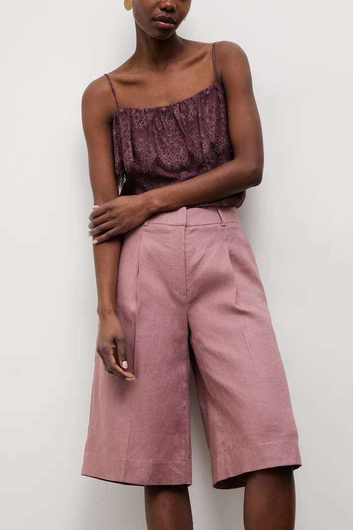 Answear.LAB šortky dámske ľanové ružová SR0085