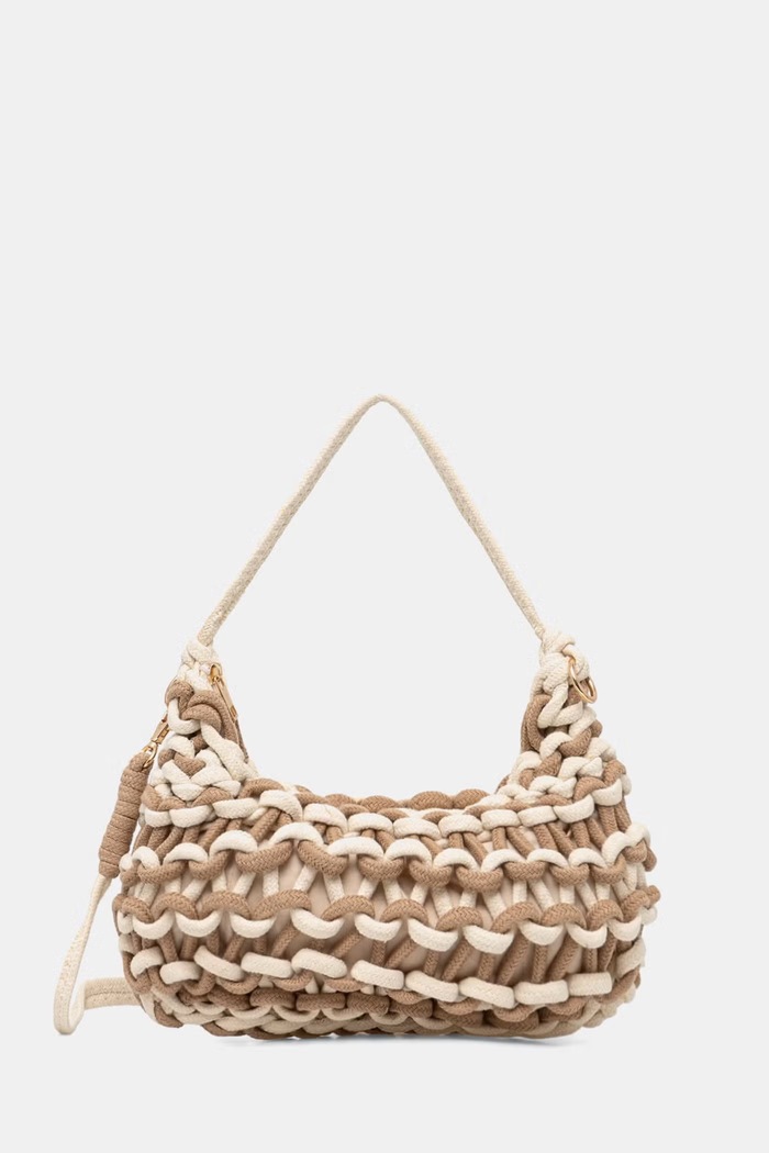 Answear.LAB crossbody kabelka dámska bavlnená hnedá 25011.hak