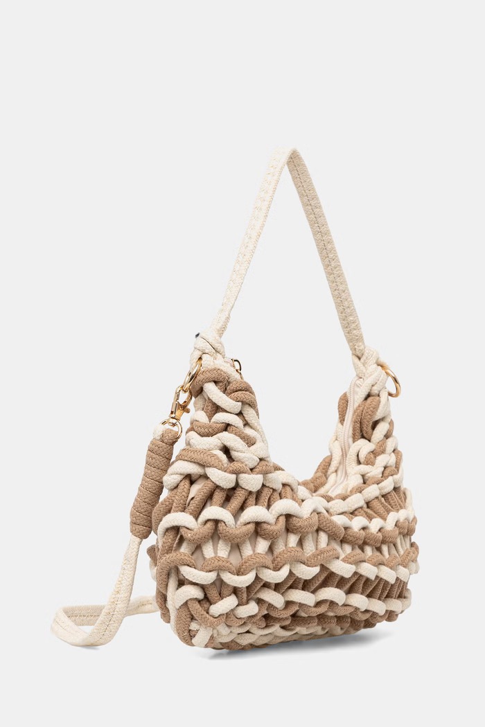 Answear.LAB crossbody kabelka dámska bavlnená 25011.hak hnedá WS26