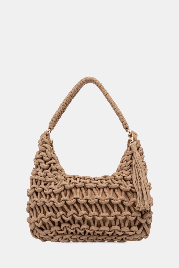 Answear.LAB hobo bag pentru femei, din bumbac maro KKC080-50.hak