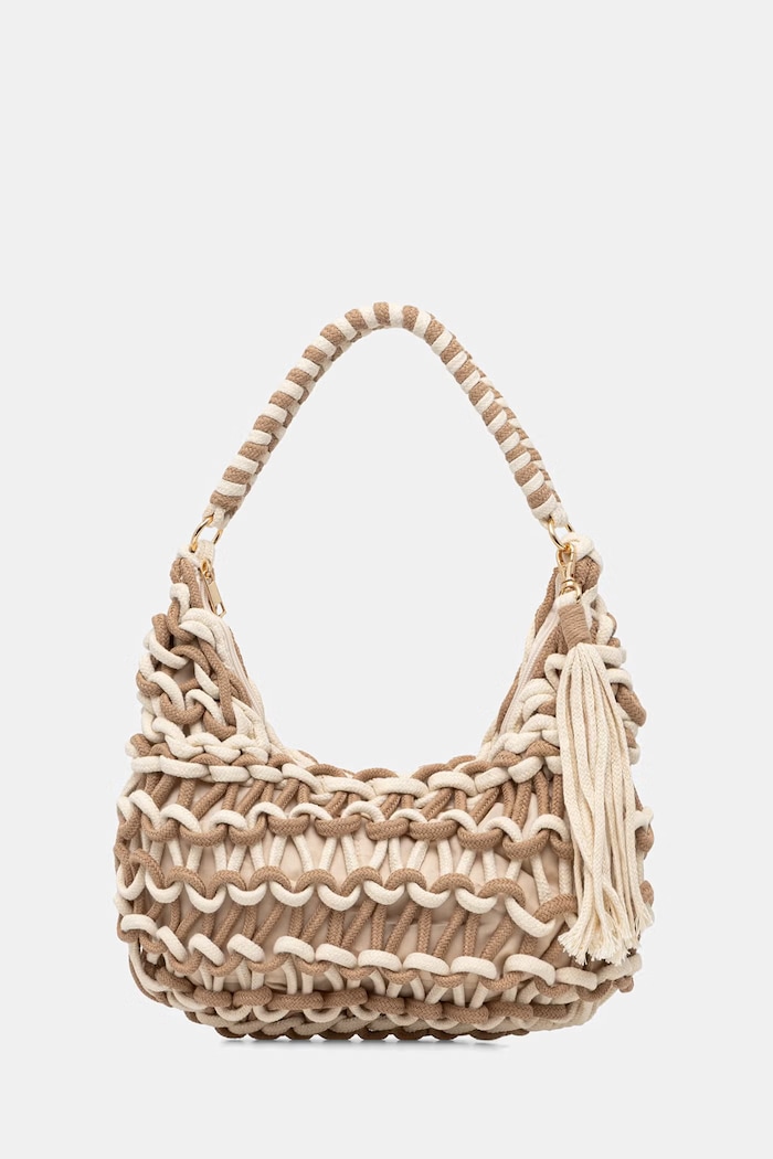 Answear.LAB hobo bag pentru femei, din bumbac maro KKC080-50.hak