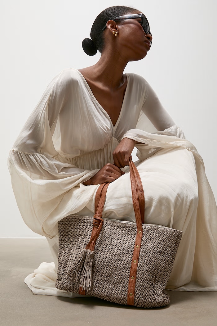 Answear.LAB kabelka typu shopper dámska pletená hnedá MXZQ2501270950