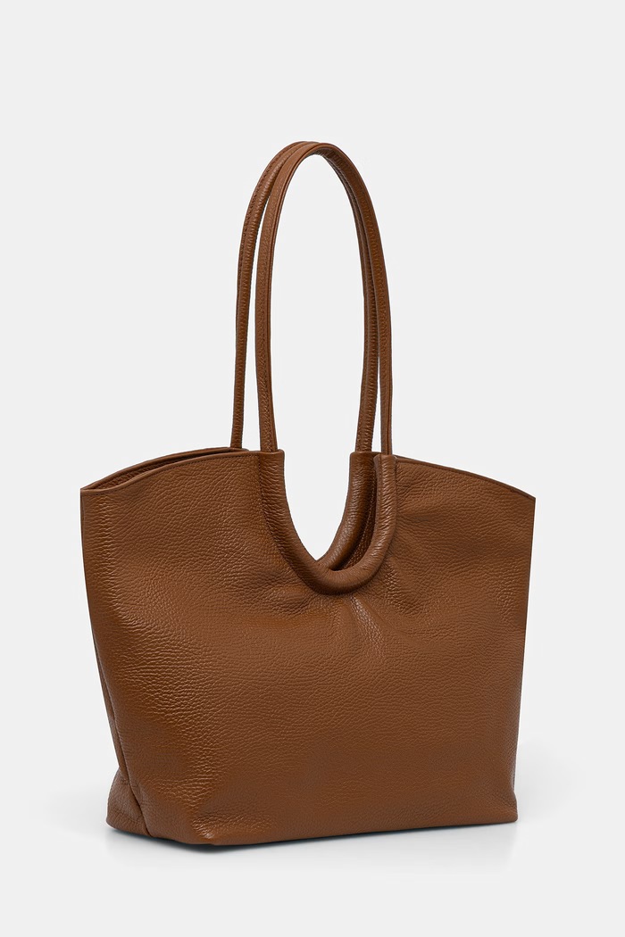 Answear.LAB kabelka typu shopper dámska kožená A00053.isr hnedá WA00