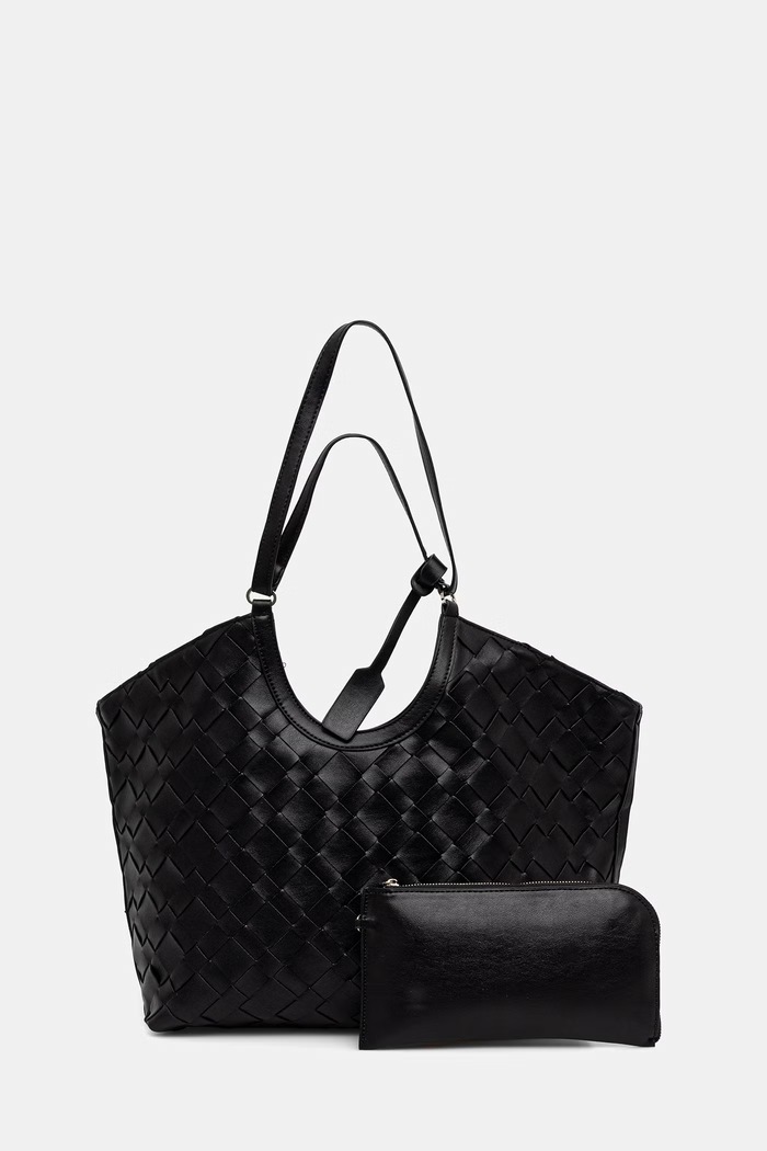 Answear.LAB Torebka shopper damska z imitacji skóry czarny BS.3.cjk