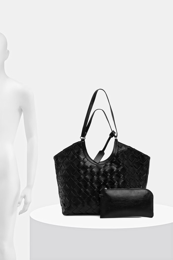 Torebka shopper damska z imitacji skóry Answear.LAB czarny BS.3.cjk