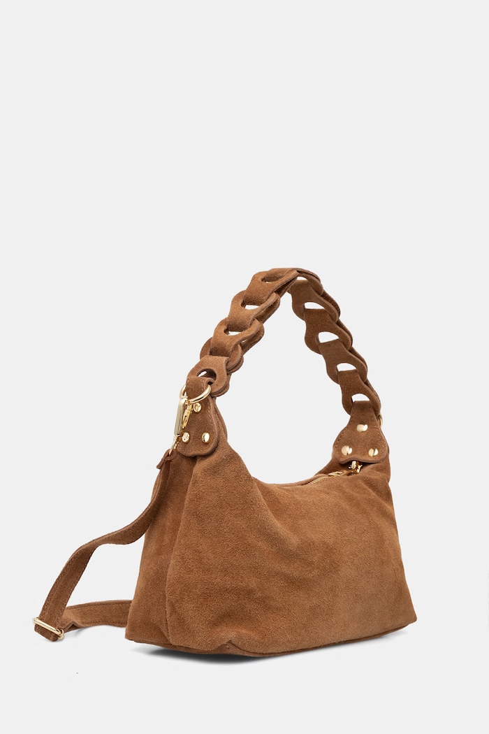 Doplnky Answear.LAB crossbody kabelka dámska semišová 1486.hak hnedá