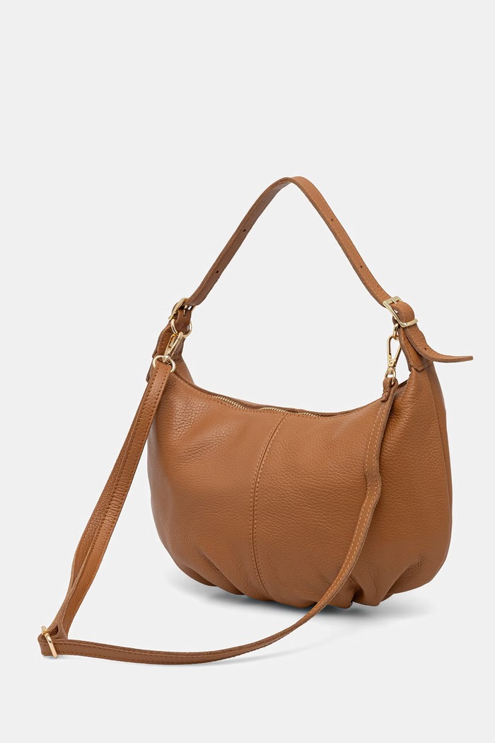 Doplnky Answear.LAB dámska kožená crossbody kabelka 1118.hak hnedá