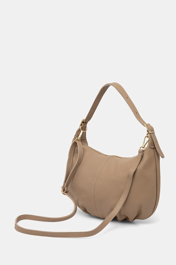 Doplnky Answear.LAB dámska kožená crossbody kabelka 1118.hak hnedá