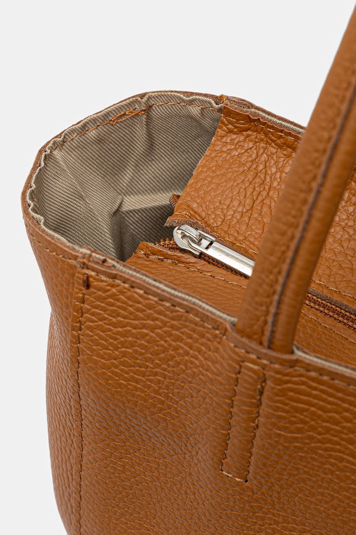 Answear.LAB geantă shopper pentru femei, din piele maro m.075.podszewka.hak
