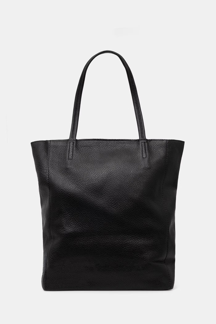 Answear.LAB Torebka shopper damska skórzana czarny m.075.podszewka.hak