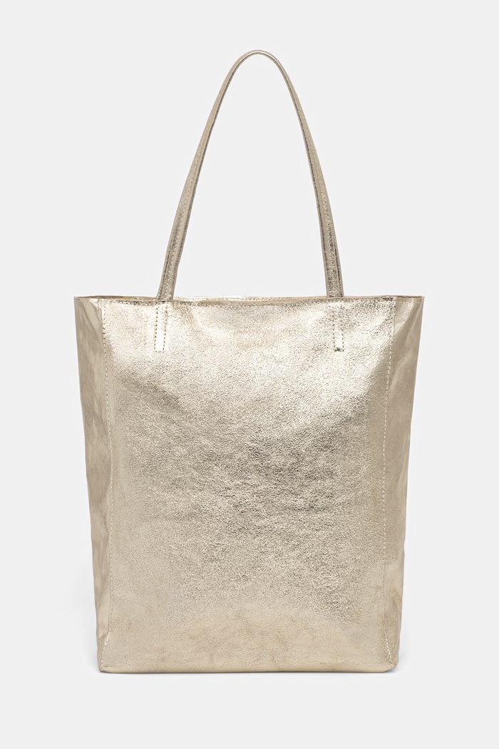 Answear.LAB torebka shopper damska skórzana złoty m.075.podszewka.hak