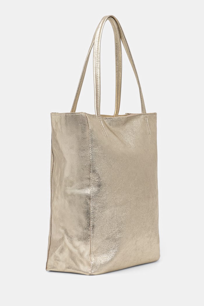 Answear.LAB torebka shopper damska skórzana m.075.podszewka.hak złoty WS26
