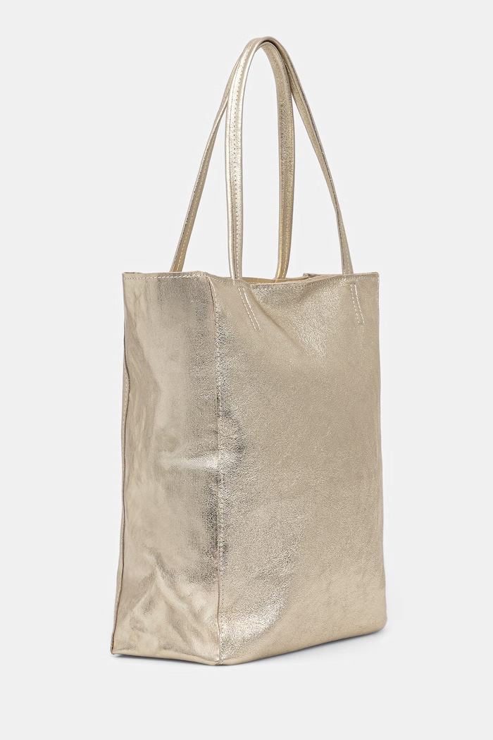 Answear.LAB torebka shopper damska skórzana m.075.podszewka.hak złoty WS26
