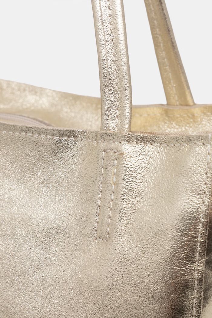 Answear.LAB torebka shopper damska skórzana złoty m.075.podszewka.hak