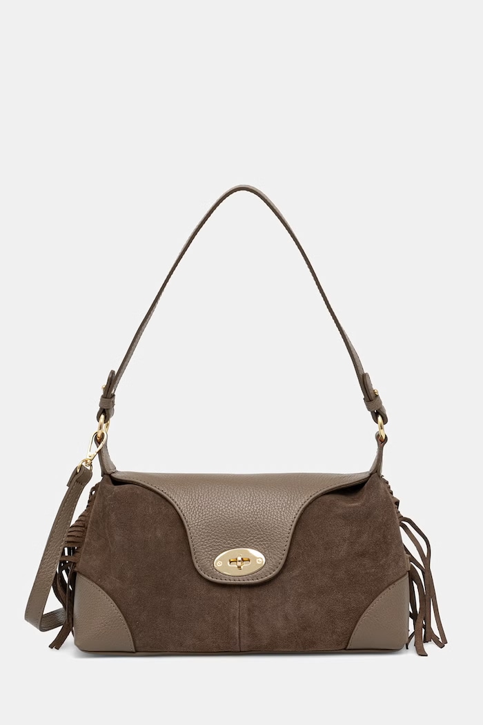Answear.LAB crossbody kabelka dámska kožená hnedá c00056