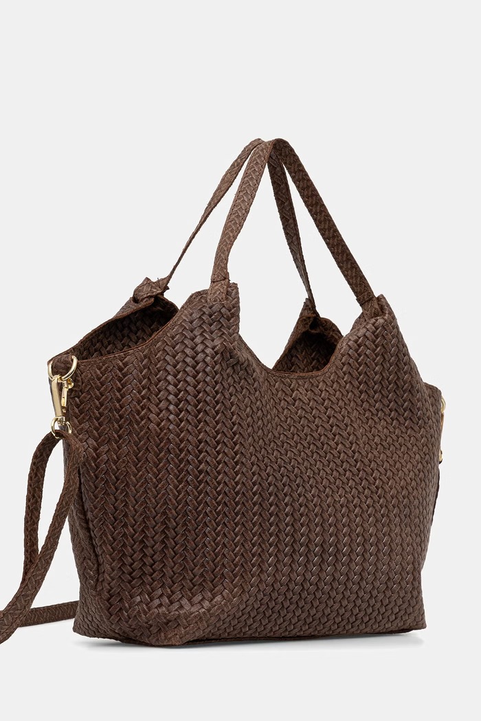 Answear.LAB geantă shopper pentru femei, din piele întoarsă 1487.hak maro WS26