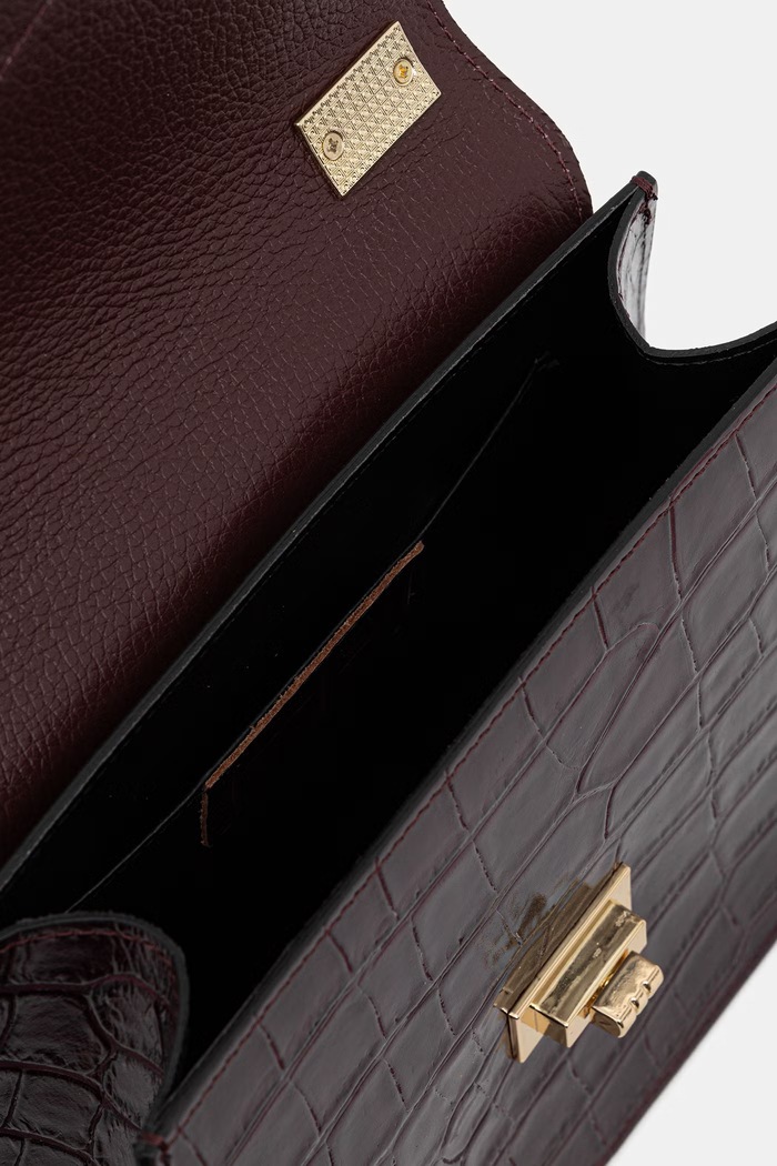 Answear.LAB geantă crossbody pentru femei din piele WQB1201.ijk burgundia
