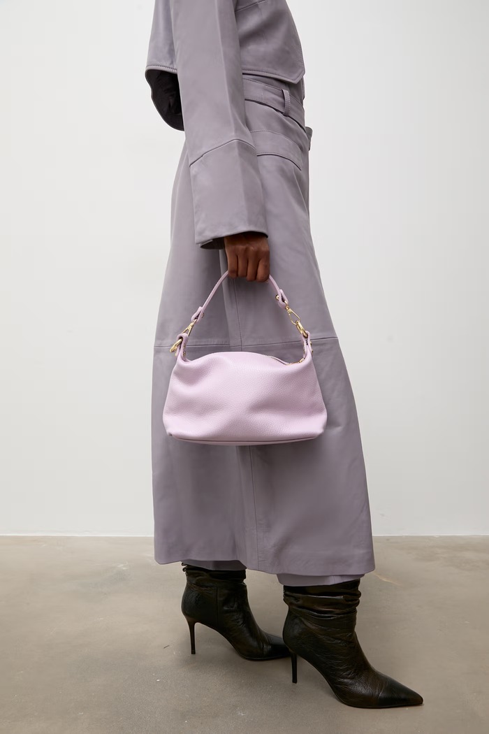 Answear.LAB τσάντα hobo γυναικεία δερμάτινη μωβ A00122.ijk