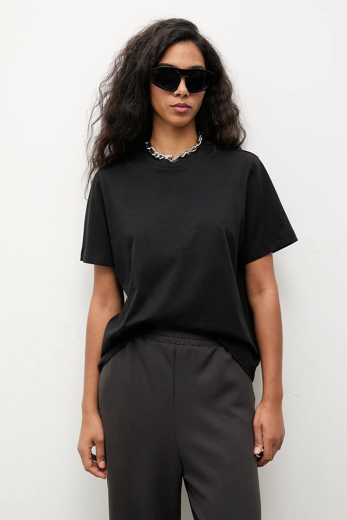 Answear.LAB t-shirt in cotone melange nero TR2.tok