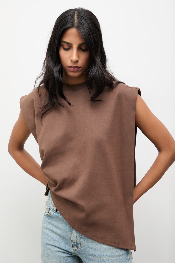 Answear.LAB Top ženski Brez vzorca rjava JH3237.isr