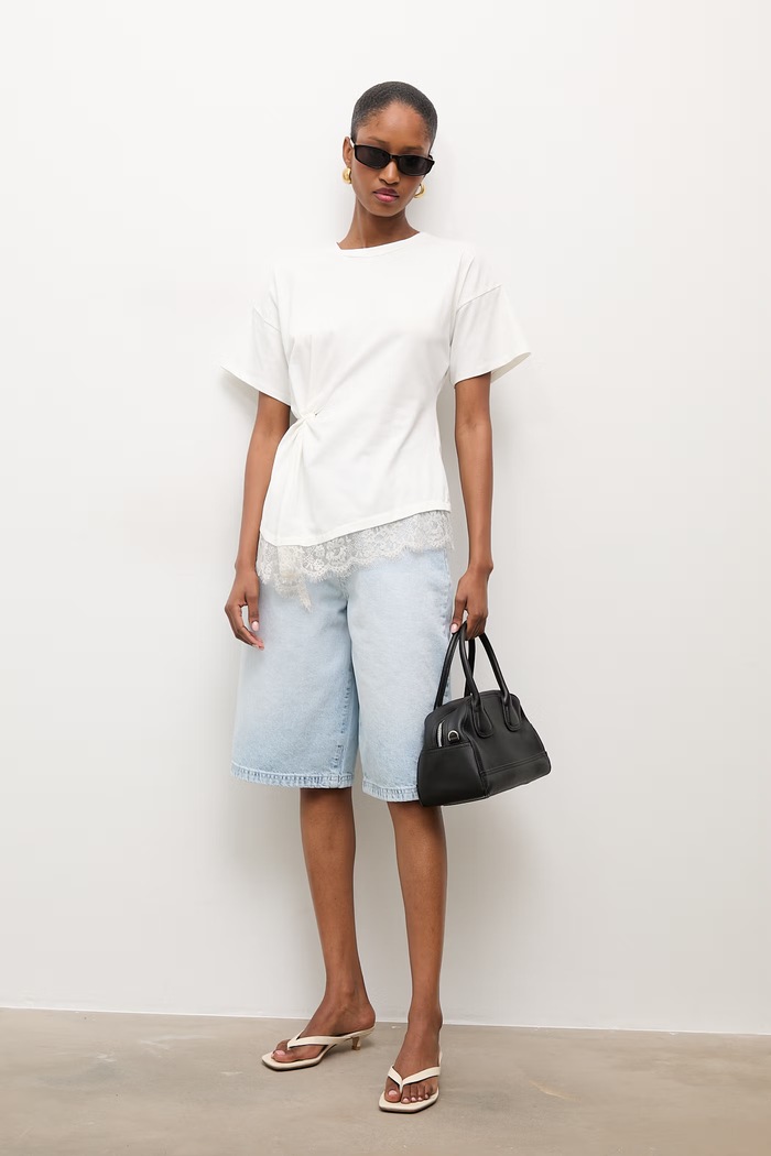 Answear.LAB T-shirt Γυναικείο με βαμβάκι 95002.iak λευκό WS26