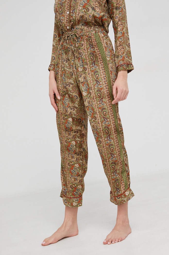 Îmbrăcăminte Answear Lab Pijamale de mătase no.5.KR verde