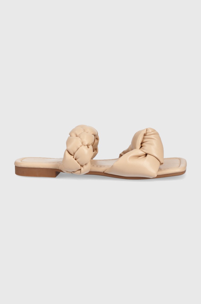 Answear.LAB ciabatte slide finta pelle fiore beige HY2T5.02X.AA