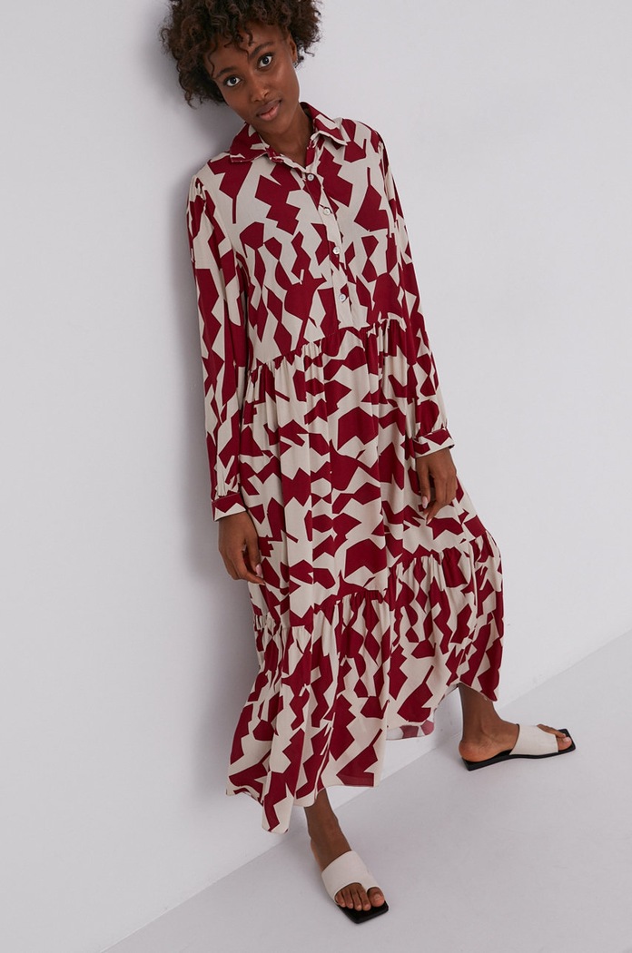 Answear Lab rochie midi burgundia 6031.2KR