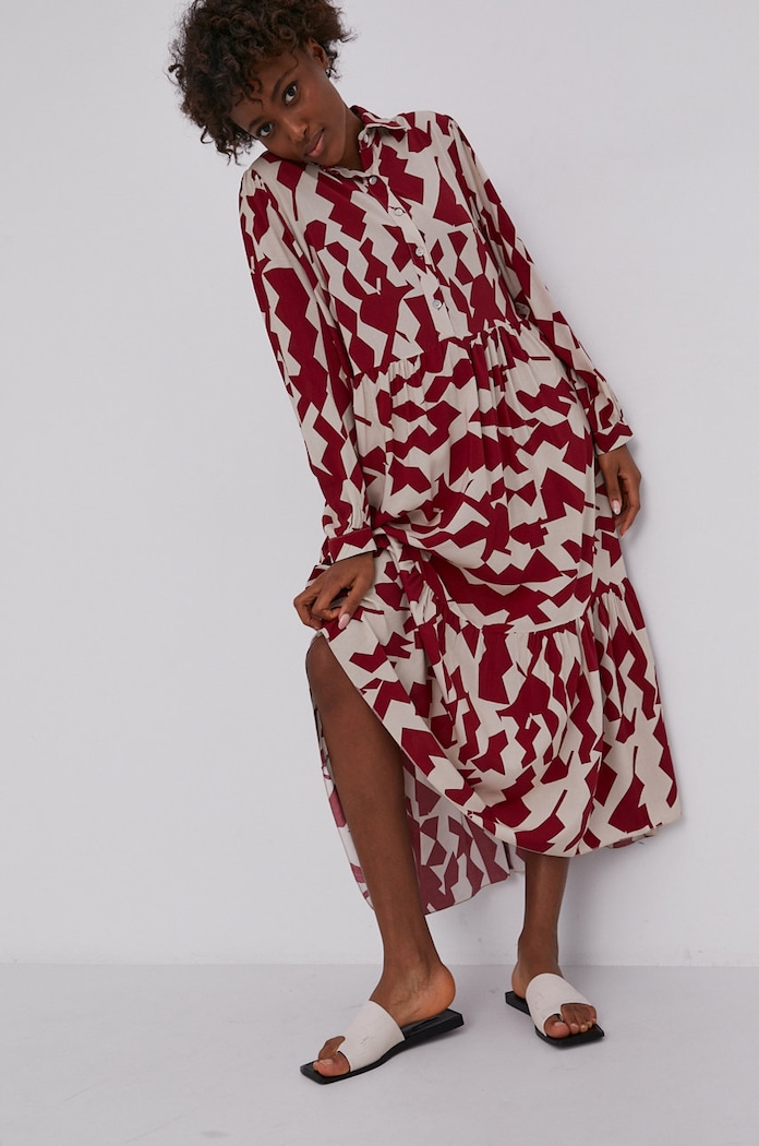 Answear Lab rochie 6031.2KR burgundia WZ21