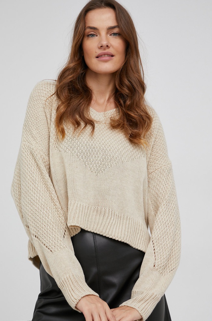 Answear Lab Sweter beżowy 221.1206.1KR