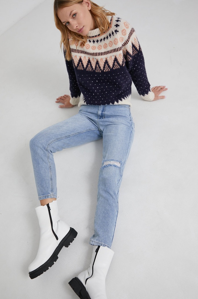 Answear Lab Sweter AR36.AJ granatowy