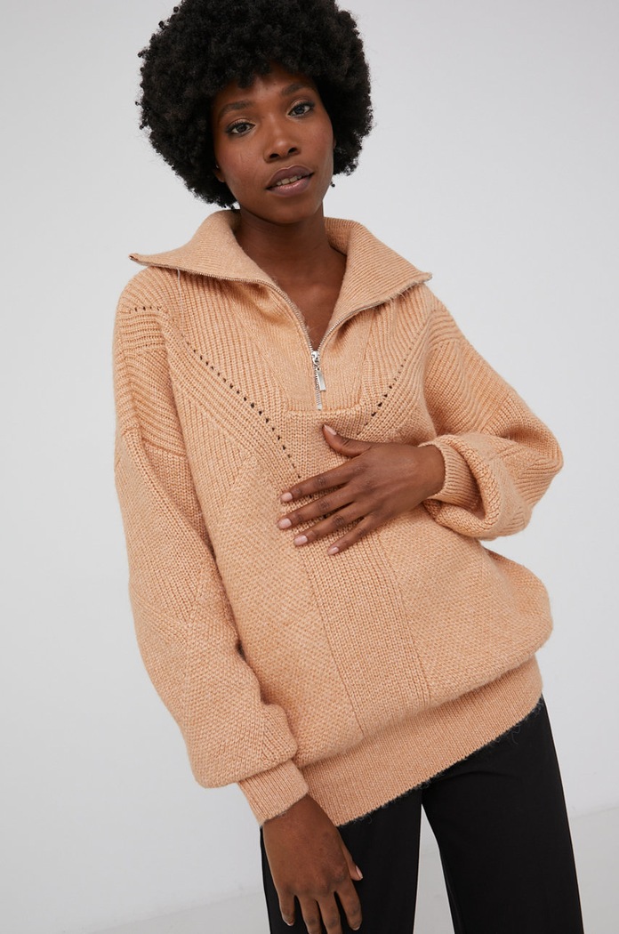 Answear Lab Sweter z wełną różowy T1241.AJ